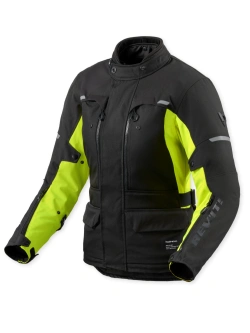 Kurtka motocyklowa damska tekstylna REV’IT! Outback 5 H2O czarno-fluo żółta