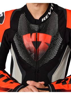 Kombinezon motocyklowy jednoczęściowy REV’IT! Hyperspeed 3 szaro-fluo czerwony
