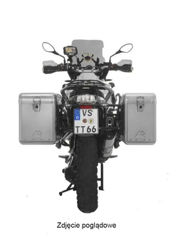 Zestaw: kufry boczne srebrne Zega Mundo + stelaże srebrne Touratech BMW R1250GS/Adventure / R1200GS/Adventure (38+45L)