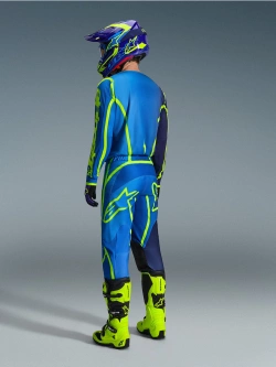 Spodnie cross Alpinestars MX Fluid Apex czarno-niebieskie-fluo