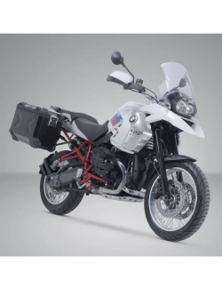 Zestaw: kufry boczne + kufer centralny Trax Adv + stelaże SW-Motech BMW R 1200 GS (04-12) czarne [poj.: 37 + 45 + 38l]