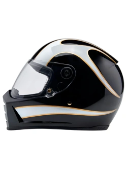 Kask integralny Biltwell Lane Splitter Flames czarno-biały