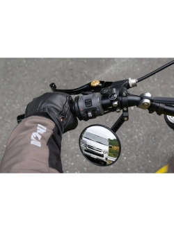 Lusterko motocyklowe krótkie Daytona D-Mirror-18 Nylon do montażu na końcu manetki czarne [adapter]