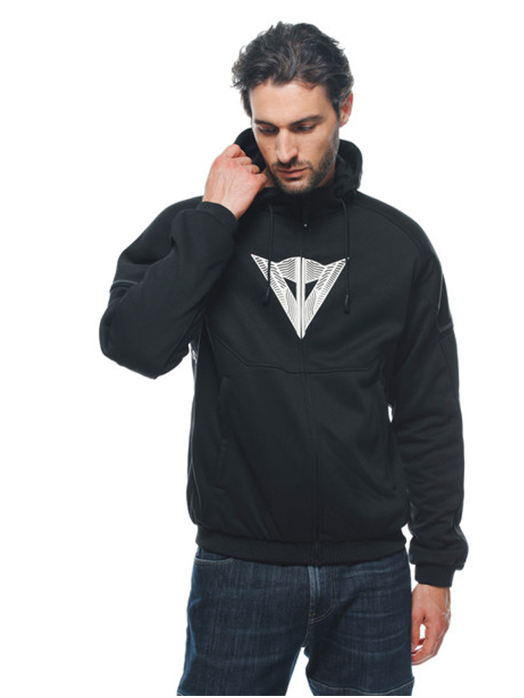 Bluza motocyklowa z kapturem Dainese Daemon-X Safety zapinana na zamek, czarno-biała
