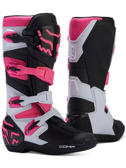 Buty enduro damskie Fox Comp czarno-biało-różowe