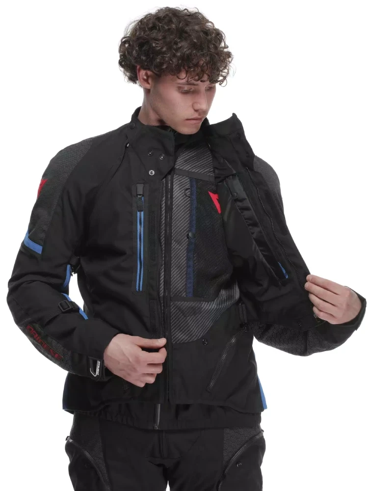 Kurtka motocyklowa tekstylna Dainese Super Adventure Absoluteshell czarno-niebieska