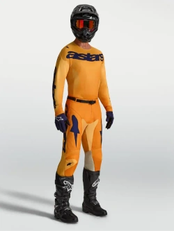Bluza cross Alpinestars MX Racer Amber pomarańczowo-złoto-niebieskie