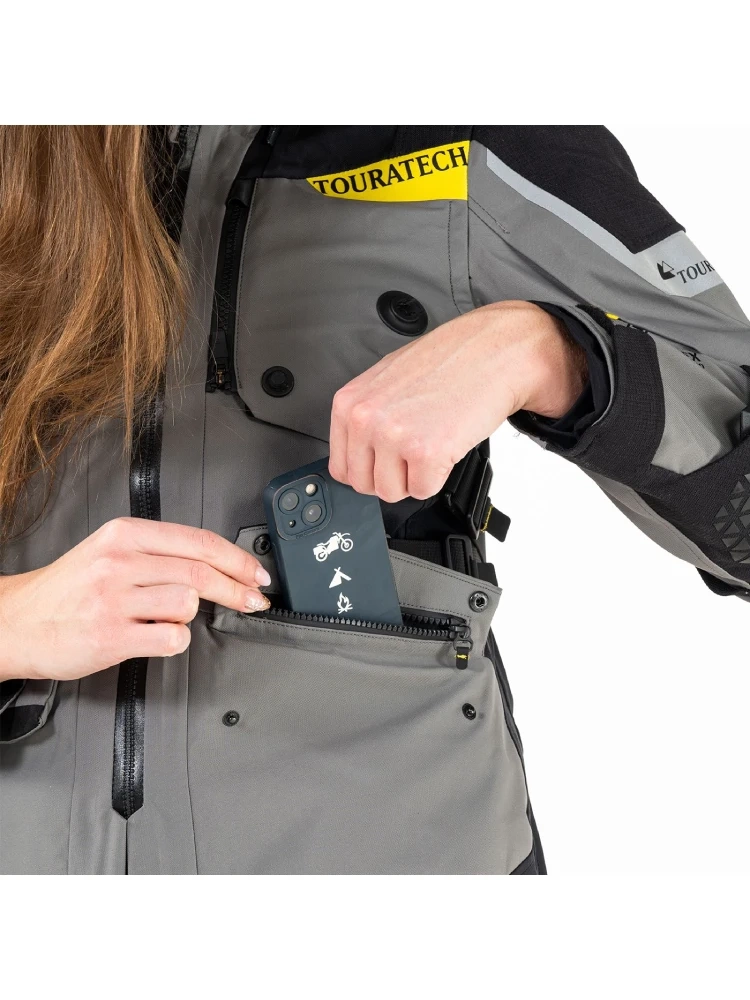 Kurtka motocyklowa damska tekstylna Touratech Companero Rambler Pro szaro-czarno-żółta