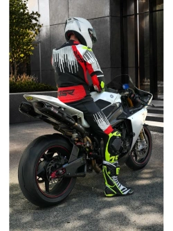 Kombinezon motocyklowy dwuczęściowy 4SR RR Stripes AR czarno-biało-czerwony