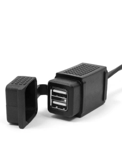 Gniazdo USB ze złączem DIN ISO 4165 Biketec mocowane do kierownicy czarne