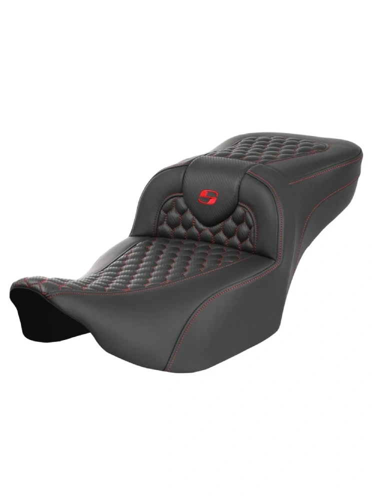 Kanapa motocyklowa dla kierowcy i pasażera Saddlemen Roadsofa HC Extended Reach Harley Davidson Road Glide/ Street Glide (wybrane modele) (23-) czarno-czerwona