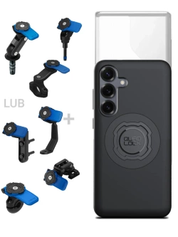 Zestaw na motocykl: etui MAG na telefon Samsung Galaxy S25+ (magnetyczne) + wodoodporny pokrowiec MAG + mocowanie Quad Lock