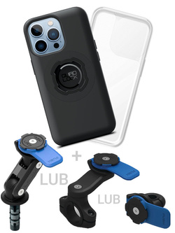 Zestaw na motocykl: etui MAG na telefon iPhone 13 Pro (magnetyczne) + wodoodporny pokrowiec MAG + mocowanie Quad Lock