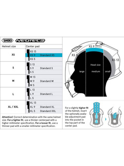 Wkładka centralna Shoei XS9 typ Q do kasku Neotec 3
