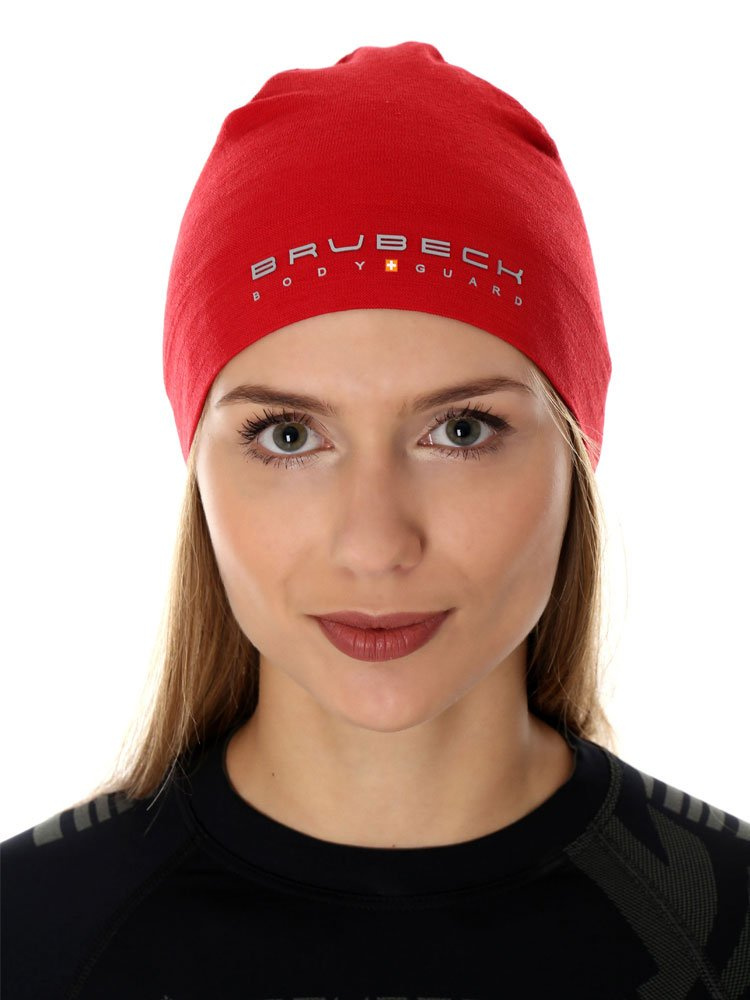 Czapka wełniana merino Brubeck unisex czerwona