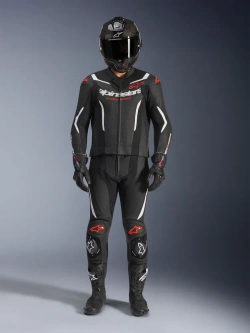 Kombinezon motocyklowy skórzany dwuczęściowy Alpinestars GP Force V2 czarno-biało-czerowny