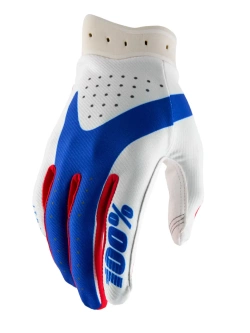 Rękawice cross 100% iTrack czerwono-biało-niebieskie