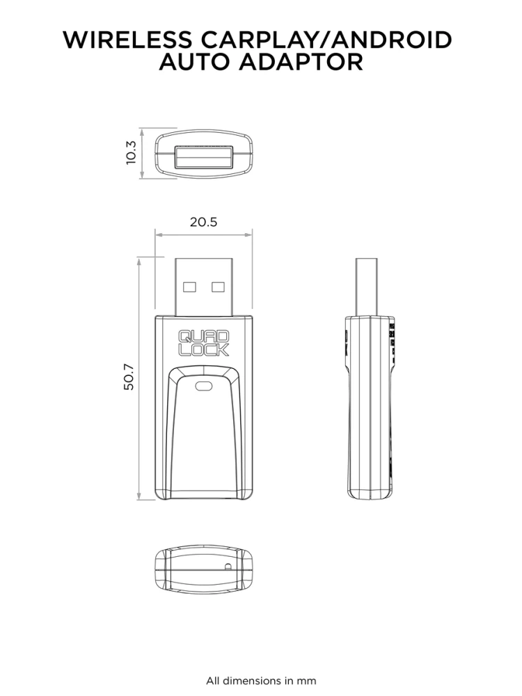 Bezprzewodowy adapter Quad Lock CarPlay/Android Auto