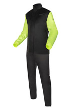 Kombinezon przeciwdeszczowy motocyklowy dwuczęściowy Rebelhorn Rain czarno-fluo