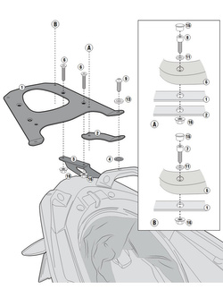 Stelaż Kappa z płytą montażową pod kufer MONOKEY do BMW C 600 Sport (12-15)