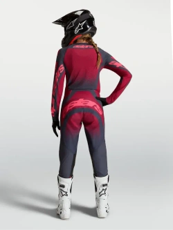 Spodnie cross damskie Alpinestars MX Stella Techstar Swan szaro-czerwone