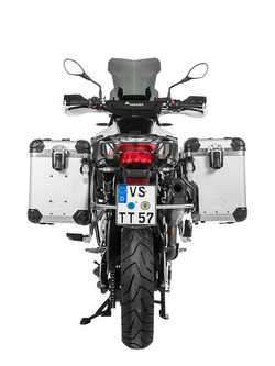 Zestaw: kufry boczne z anodowanego aluminium srebrne Zega Evo X + stelaże srebne Touratech BMW F850GS/ Adventure/ F750GS/ F900GS Adventure/ F800GS (24-) (2 x 45L)