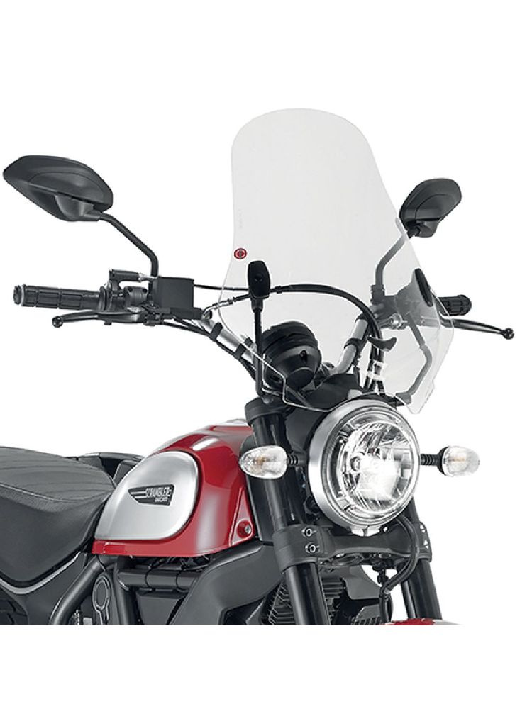 Szyba motocyklowa Kappa Ducati Scrambler 400 (16-21)/ Scrambler Icon 800 (15-) przeźroczysta [mocowanie w zestawie]
