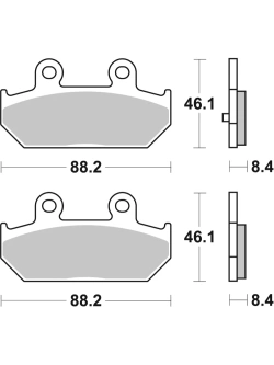 Klocki hamulcowe Brembo Genuine CC Suzuki Burgman 400/ 650/ Executive (wybrane modele) [na tył, kpl. na 1 tarczę]