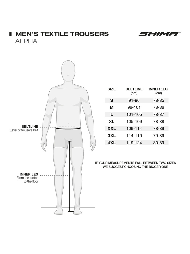 Spodnie motocyklowe tekstylne Shima Alpha czarne
