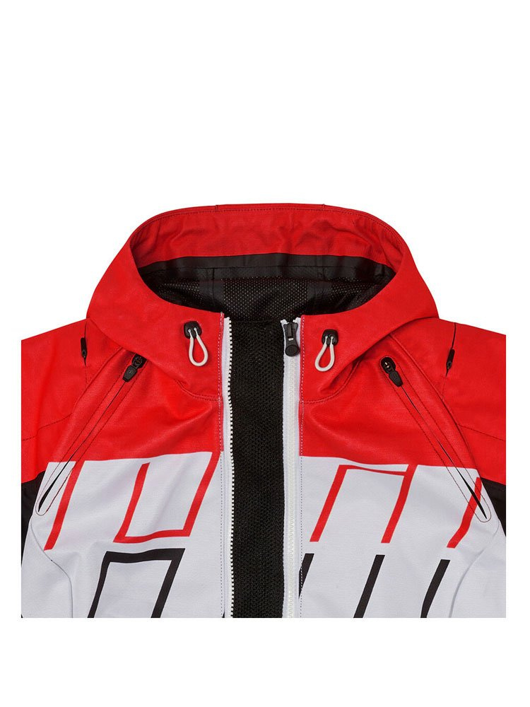 Kurtka motocyklowa tekstylna Icon Airform Retro czerwono-biało-czarna