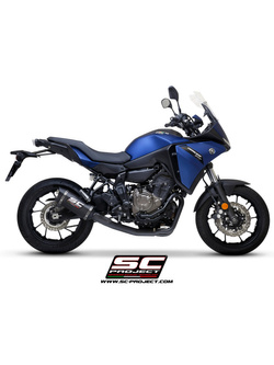 Pełny układ wydechowy 2-1, SC-Project SC1-S Carbon, Czarny kolektor - Yamaha Tracer 700 [20], Tracer 7 / GT [21]