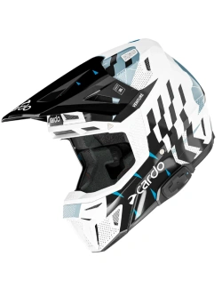 Kask enduro Cardo Venture czarno-biało-niebieski