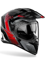 Kask adventure Airoh Bandit Spicy czarno-szaro-czerwony połysk