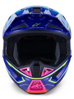 Kask enduro Alpinestars SM7 Cast niebiesko-różowy-fluo połysk