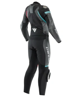 Kombinezon motocyklowy dwuczęściowy damski Dainese Fulminea szaro-czarno-biały