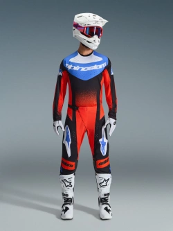 Spodnie cross Alpinestars MX Techstar Knif pomarańczowo-czarno-niebieskie