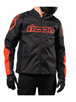 Kurtka motocyklowa tekstylna Icon Hooligan CE czarno-czerwona