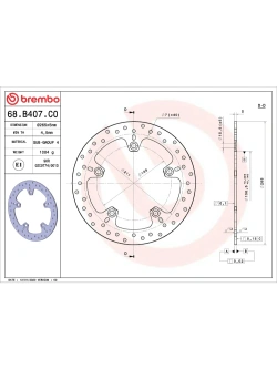 Tarcza Hamulcowa Brembo Serie Oro Fixed Prime Line Husqvarna Nuda 900 (11-)/ R (12-)/ BMW (wybrane modele) [śr. 265 mm]