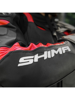 Kurtka motocyklowa skórzana Shima Chase czarno-czerwona