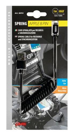 Kabel sprężynowy Usb Apple 8 Pin 100 cm czarny marki Lampa