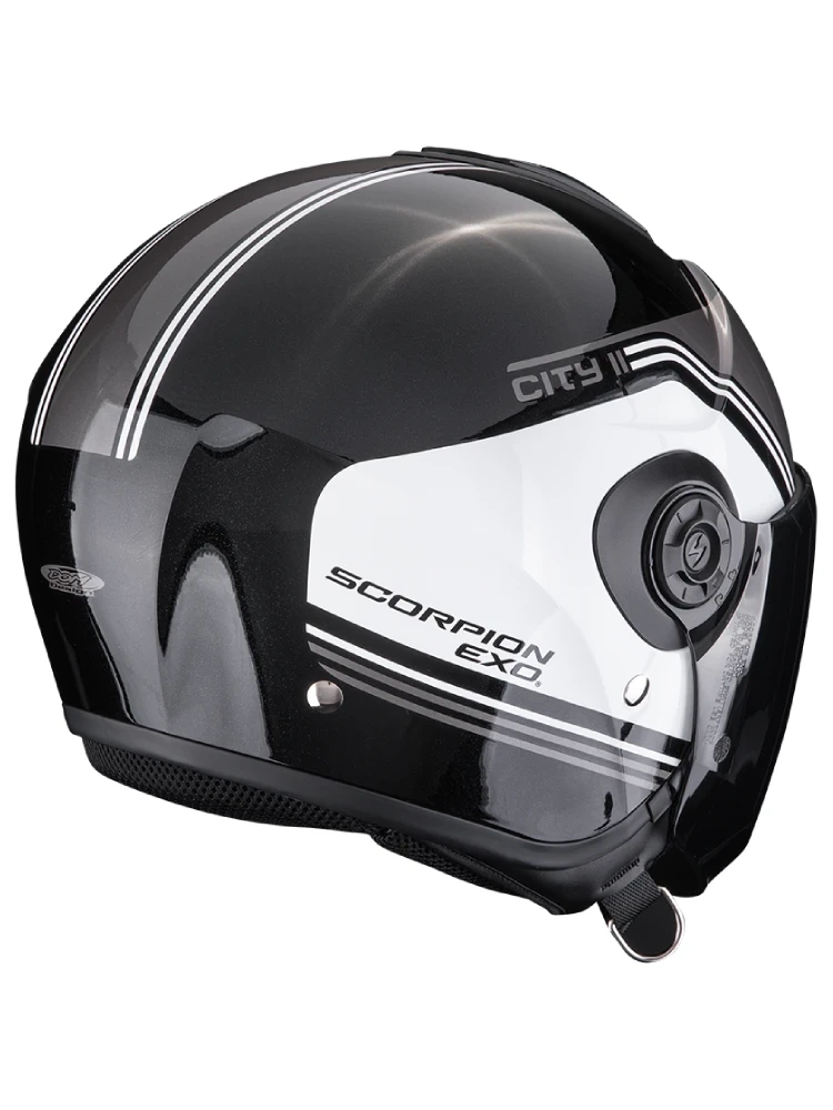 Kask otwarty Scorpion Exo-City II Vita czarno-biały