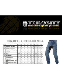 Jeansy motocyklowe Trilobite Parado Slim Fit niebieskie