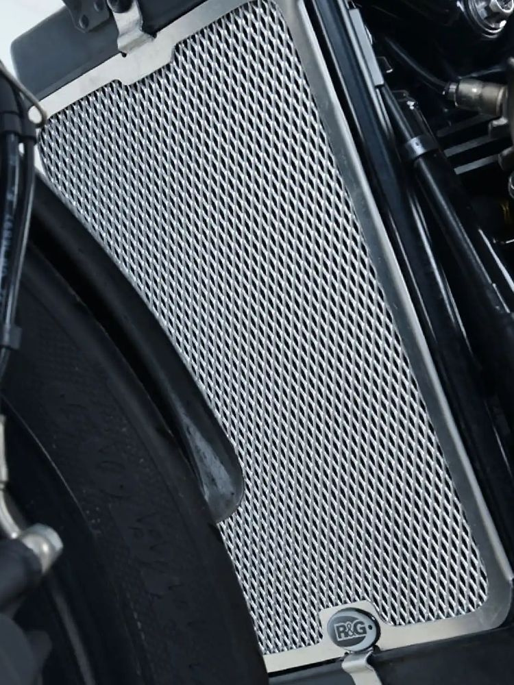 Osłona chłodnicy R&G aluminiowa do Triumpha Bonneville Bobber (17-) szara