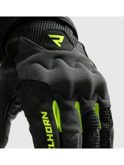 Rękawice motocyklowe letnie damskie Rebelhorn Core czarno-szare-fluo