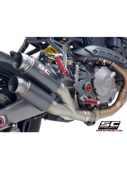 Podwójny tłumik SC-Project Twin GP70-R Carbon / Titanium (Slip on) - Ducati Monster 821 [18-20]