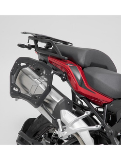 Zestaw: kufry boczne TRAX ADV + stelaże PRO SW-MOTECH 37/45 L do motocykla Benelli TRK 502 X (18-) [pojemność 37 i 45 L] srebrne