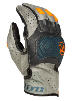 Rękawice motocyklowe Klim Badlands Aero Pro Short szaro-pomarańczowo-niebieskie