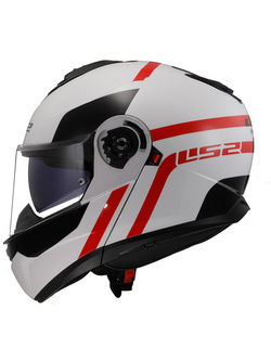 Kask szczękowy LS2 FF908 Strobe II Autox biało-czerwony