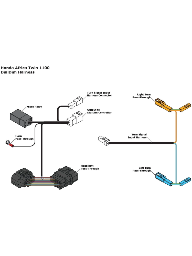 Adapter okablowania Denali DialDim plug-and-play Honda Africa Twin CRF1100L/ CRF1100L Adventure Sports ES (20-)
