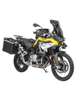 Zestaw: kufry boczne z anodowanego aluminium czarne "And-Black" Zega Evo + stelaże czarne Touratech BMW F850GS/ Adventure/ F750GS/ F900GS Adventure/ F800GS (24-) (38+45L)